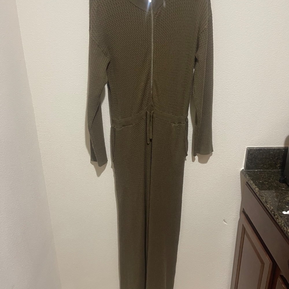 WeWoreWhat Relaxed Sweater Knit Green Jumpsuit Size S - Picture 11 of 16